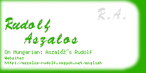 rudolf aszalos business card